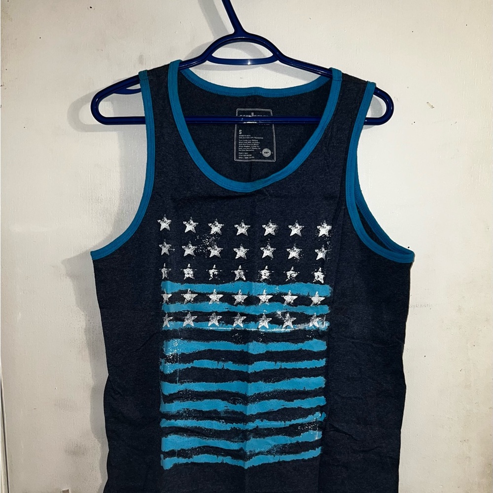 Urban Pipeline Blue and Black Tank Top